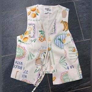 Paper Heart Colorful Patterned tie front Vest